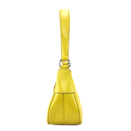 PRADA Logo Metal Clasp Push Lock Shoulder bag Hobo bag Yellow Vintage 3rzmgz