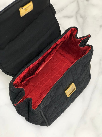 Christian Dior Cannage Charm 尼龍迷你手袋 黑色 復古 舊 kjas5s