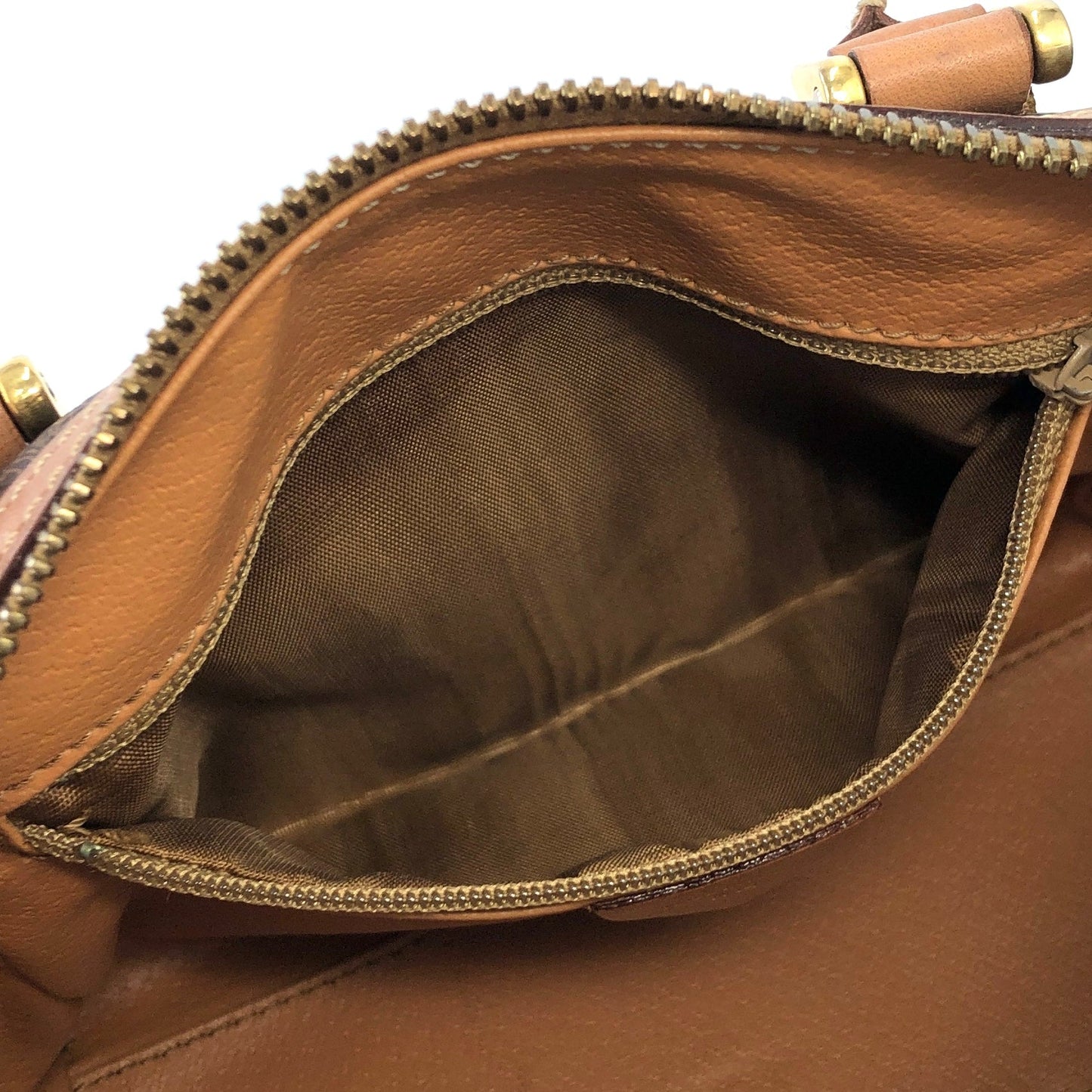 CELINE Macadam Two-way Shoulder bag Mini Boston bag Handbag Brown Vintage Old CELINE tgd87j