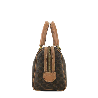 CELINE Macadam Two-way Shoulder bag Mini Boston bag Handbag Brown Vintage Old CELINE tgd87j