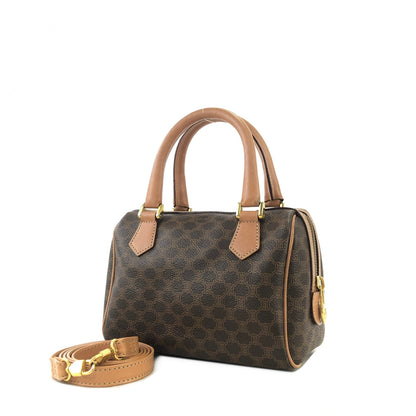 CELINE Macadam Two-way Shoulder bag Mini Boston bag Handbag Brown Vintage Old CELINE tgd87j