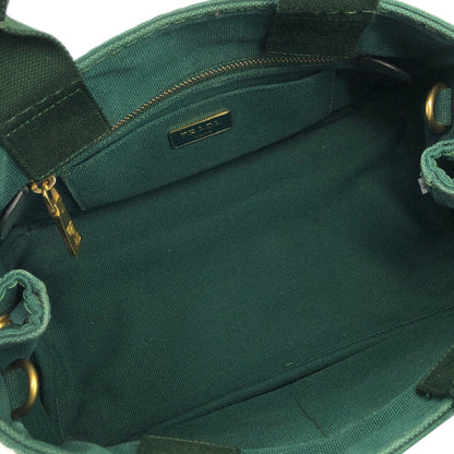 PRADA CANAPA Logo Two-way Handbag Shoulder bag Green Vintage Old gp3fik