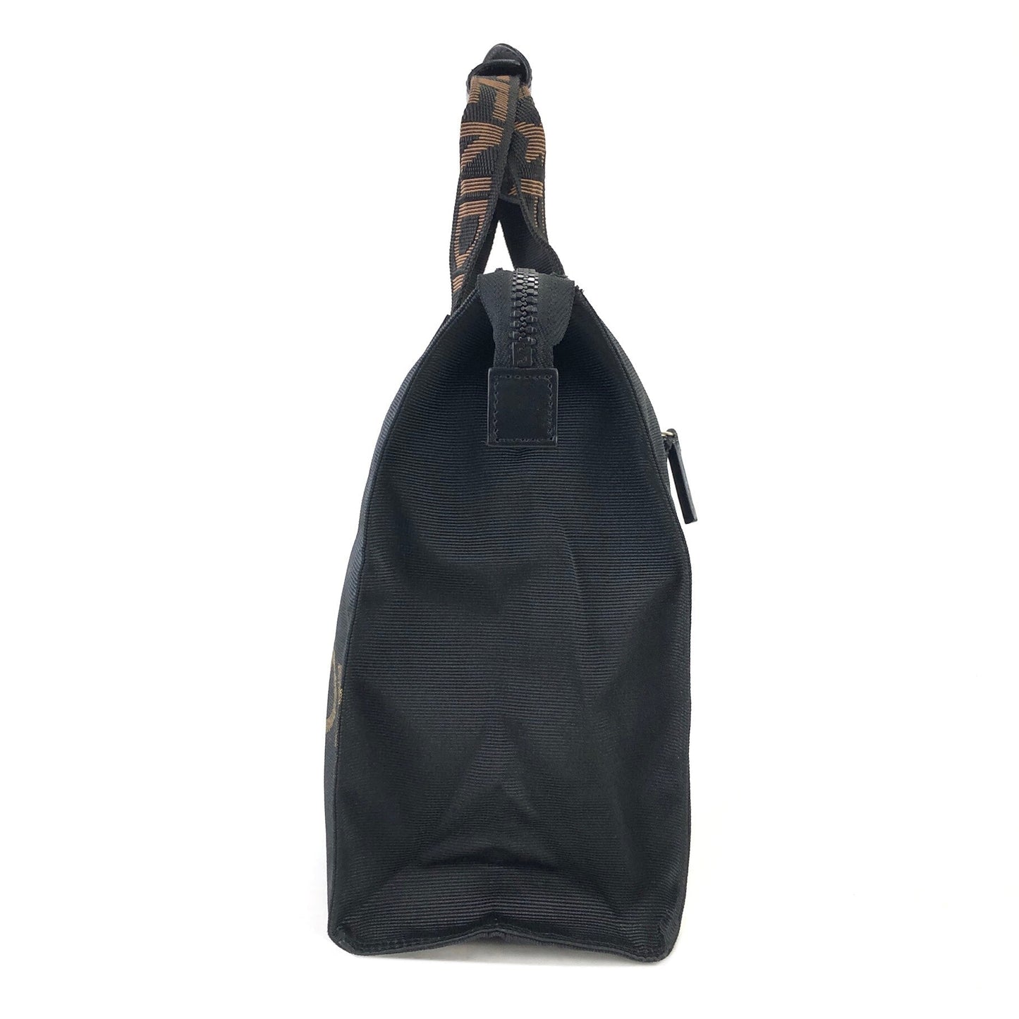 FENDI Logo Nylon Handbag Black 4a26r3