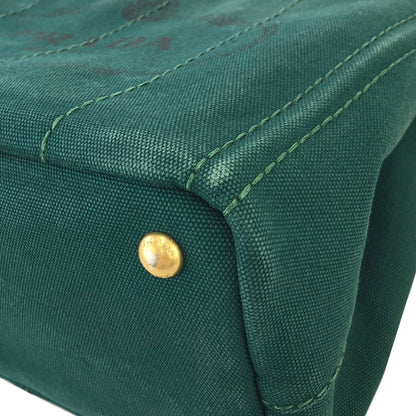 PRADA CANAPA Logo Two-way Handbag Shoulder bag Green Vintage Old gp3fik