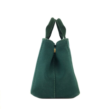 PRADA CANAPA Logo Two-way Handbag Shoulder bag Green Vintage Old gp3fik