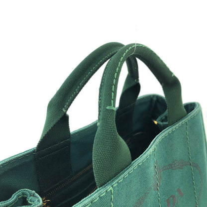 PRADA CANAPA Logo Two-way Handbag Shoulder bag Green Vintage Old gp3fik