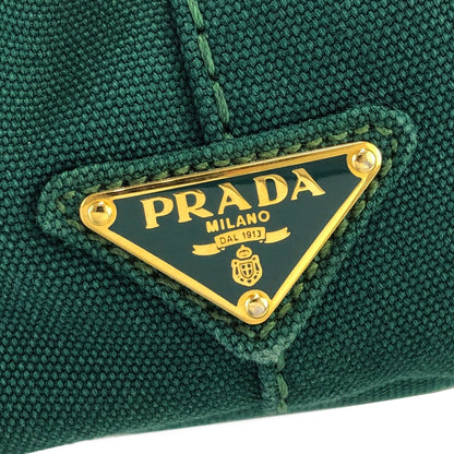PRADA CANAPA Logo Two-way Handbag Shoulder bag Green Vintage Old gp3fik