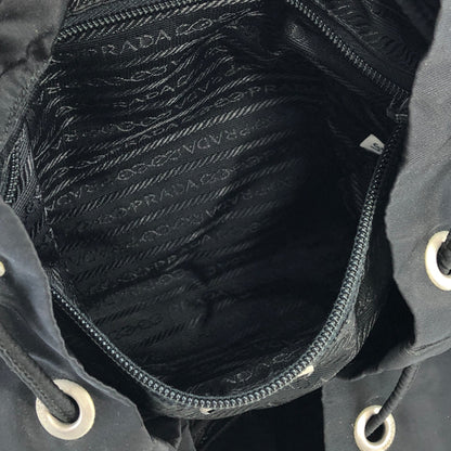 PRADA Triangle Logo Nylon Leather Backpack Black Vintage Old hci3ad