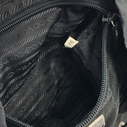 PRADA Triangle Logo Nylon Leather Backpack Black Vintage Old hci3ad
