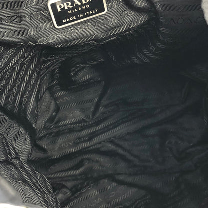 PRADA Triangle Logo Nylon Leather Backpack Black Vintage Old hci3ad