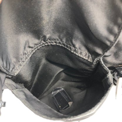 PRADA Triangle Logo Nylon Leather Backpack Black Vintage Old hci3ad