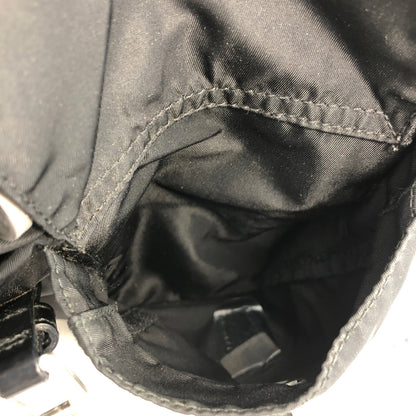 PRADA Triangle Logo Nylon Leather Backpack Black Vintage Old hci3ad