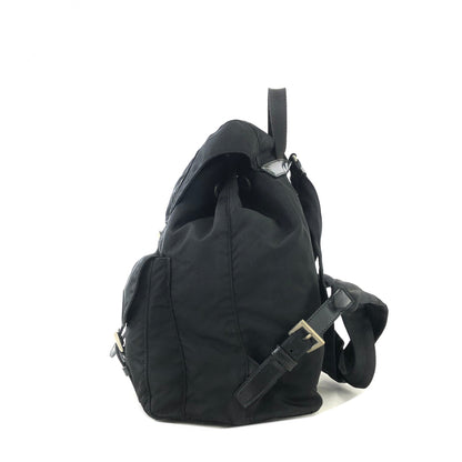 PRADA Triangle Logo Nylon Leather Backpack Black Vintage Old hci3ad