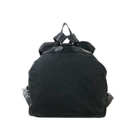 PRADA Triangle Logo Nylon Leather Backpack Black Vintage Old hci3ad
