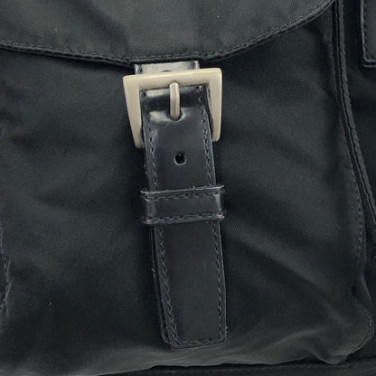 PRADA Triangle Logo Nylon Leather Backpack Black Vintage Old hci3ad