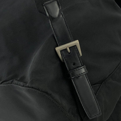 PRADA Triangle Logo Nylon Leather Backpack Black Vintage Old hci3ad