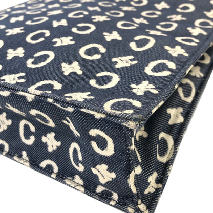 CELINE C-Macadam Club blason Handbag Denim Indigo Vintage Old Celine blason 2t3rbt