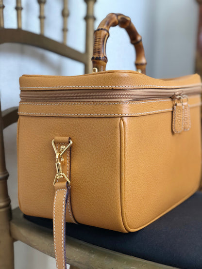GUCCI Bamboo Shoulder bag Vanity bag Camel Vintage Old GUCCI 2gddxc