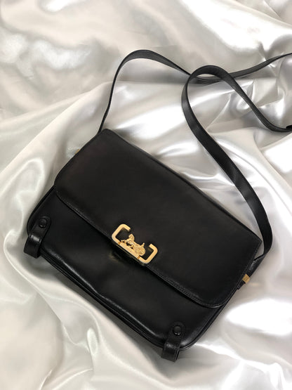 CELINE 馬車皮肩包 黑色 復古舊款 Celine aj7es6