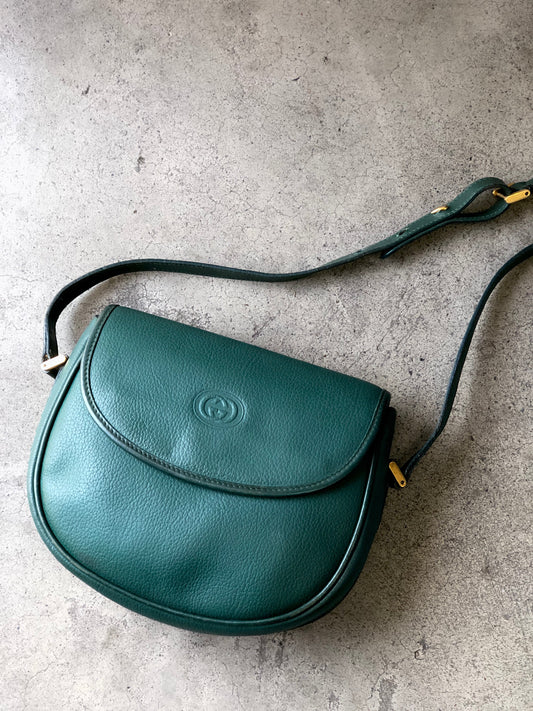 GUCCI GG logo Crossbody Shoulder bag Green Vintage Old GUCCI jv2iuf