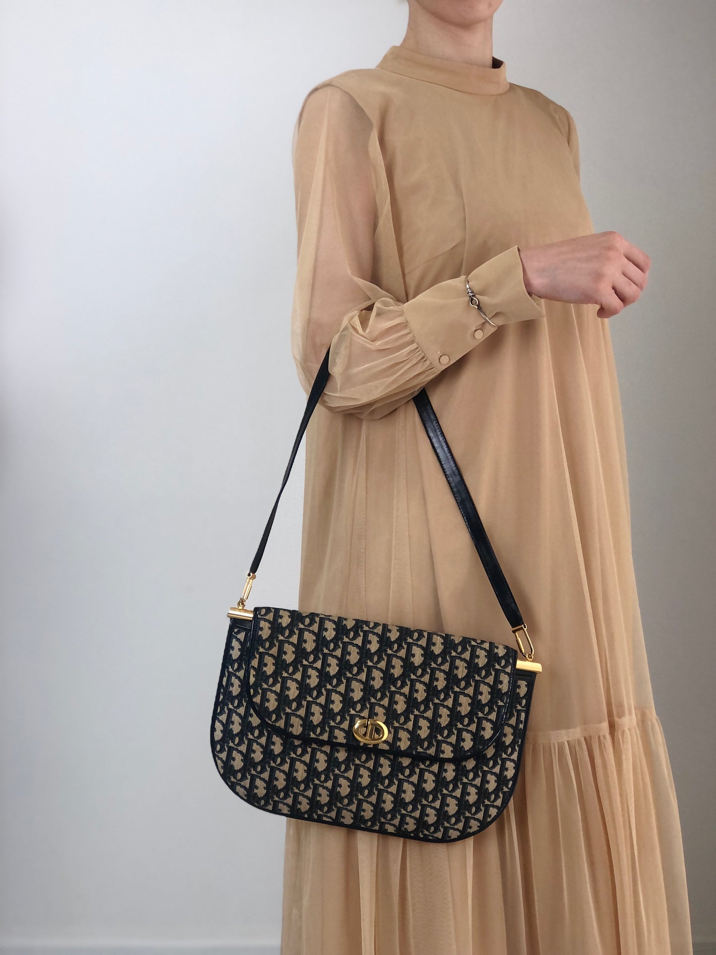 Christian Dior Trotter Shoulder bag Navy Vintage 2xwr2a