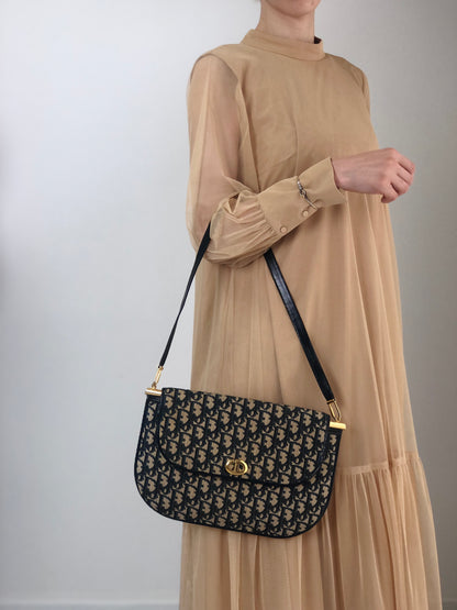 Christian Dior Trotter Shoulder bag Navy Vintage 2xwr2a