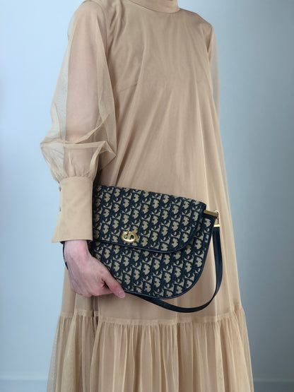 Christian Dior Trotter Shoulder bag Navy Vintage 2xwr2a