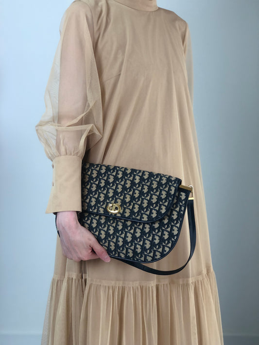 Christian Dior Trotter Shoulder bag Navy Vintage 2xwr2a