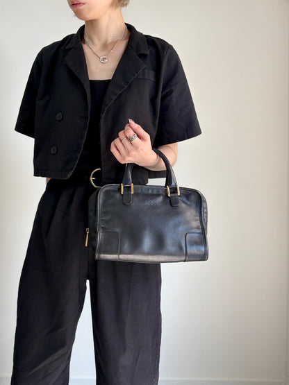 LOEWE Amazona28 Anagram Handbag Boston bag Black Vintage bda233