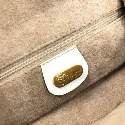 GUCCI Lizard Clasp White Shoulder Bag Vintage Old avni3e