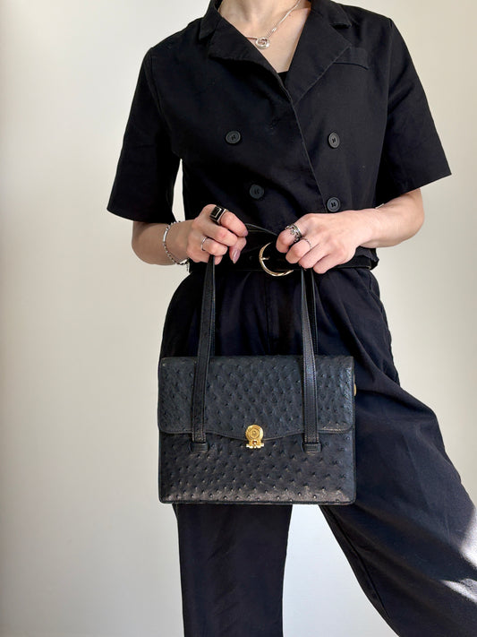 Christian Dior Handbag Black Vintage 4keybj