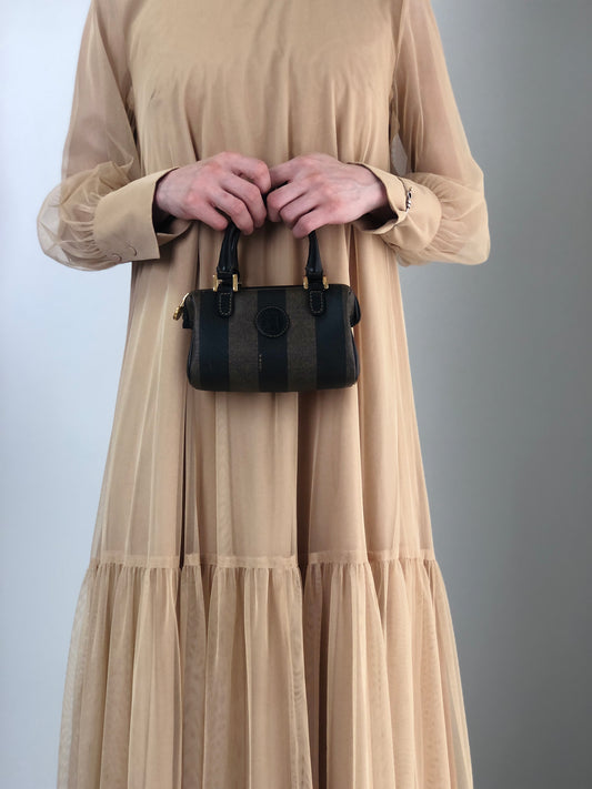 FENDI Pecan Logo Two-way Handbag Shoulder bag Brown Vintage bhyk7a