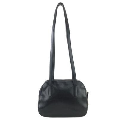 PRADA Logo Leather Shoulder bag Black Vintage jrkr4w
