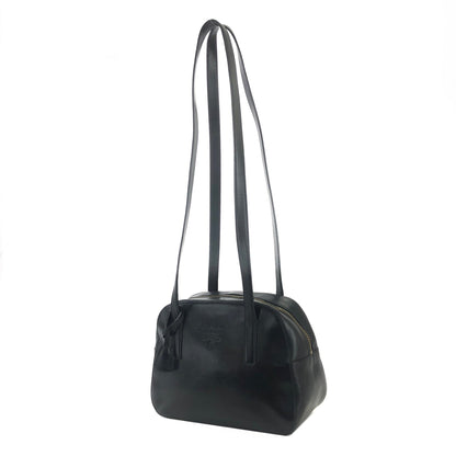 PRADA Logo Leather Shoulder bag Black Vintage jrkr4w