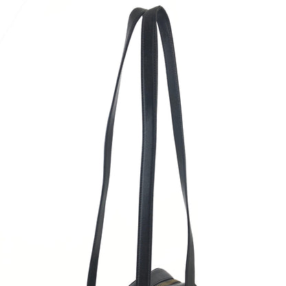 PRADA Logo Leather Shoulder bag Black Vintage jrkr4w