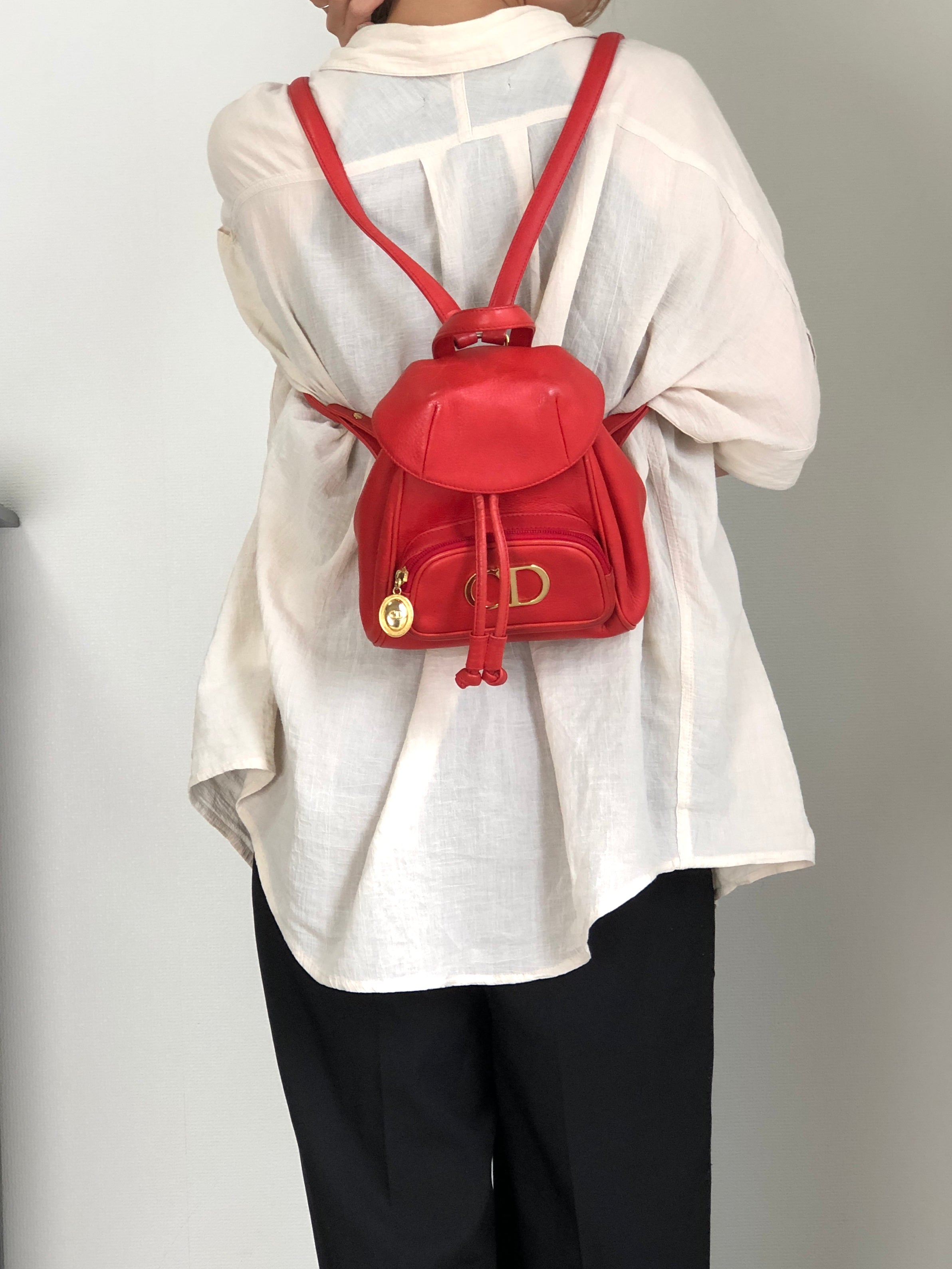 Christian Dior CD Logo Backpack Red Vintage pz728i – VintageShop solo