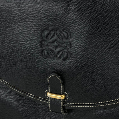 LOEWE Anagram Leather Shoulderbag Black Vintage Old h7hvg4
