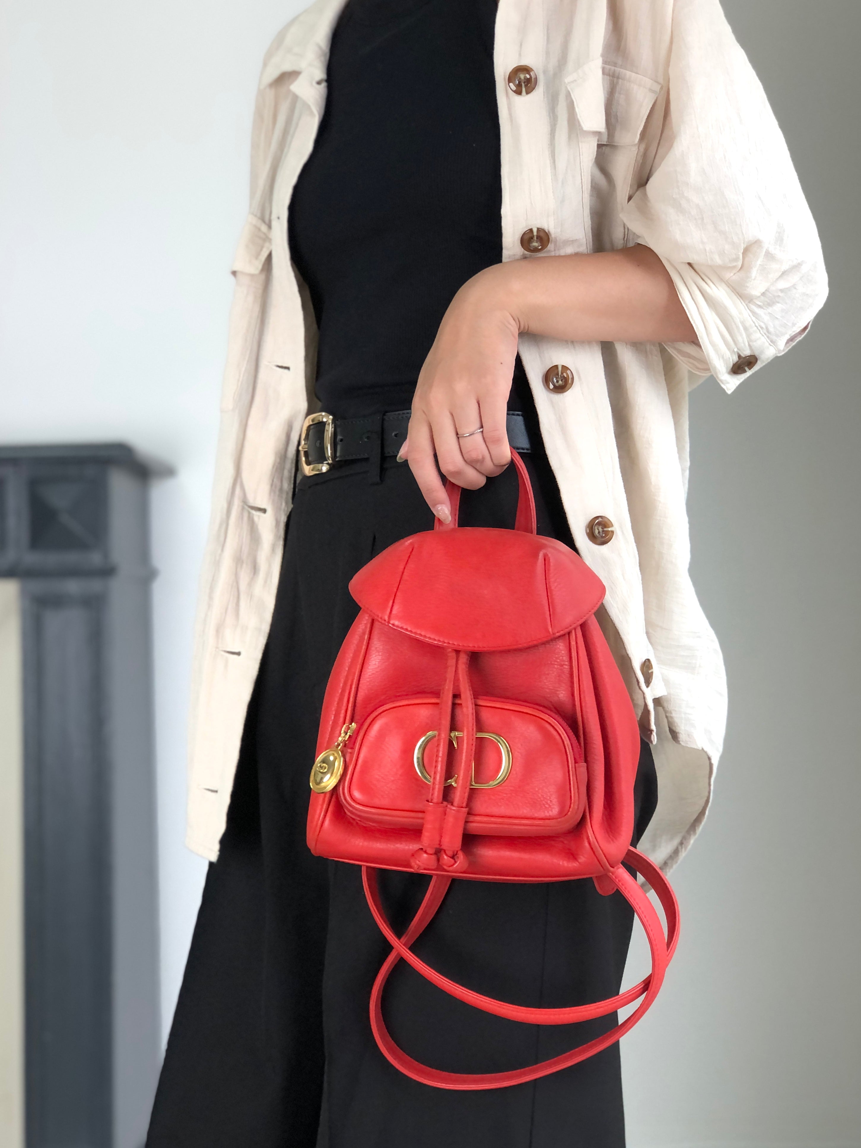 Christian Dior CD Logo Backpack Red Vintage pz728i – VintageShop solo