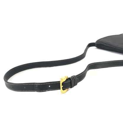 LOEWE Anagram Leather Shoulderbag Black Vintage Old h7hvg4