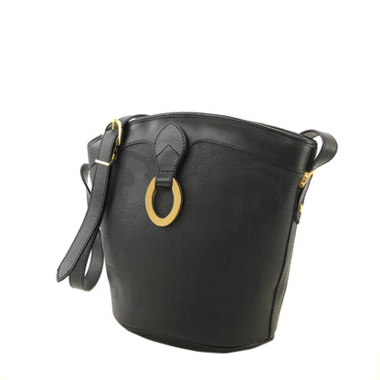Christian Dior Logo Pattern Bucket Shoulder bag Black Vintage Old y42cbj