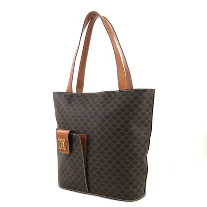 CELINE Macadam Triomphe Front pocket Bucket bag Tote bag Brown Vintage Old zrvvd5
