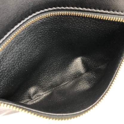 CELINE Front Zippier Flap Leather Shoulder bag Black Vintage Old Celine dbaxwe