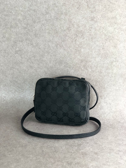 GUCCI GG Canvas Small Shoulder bag Black Vintage tajuun