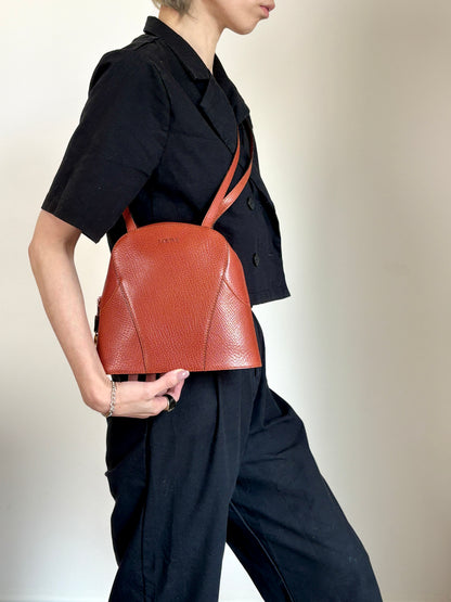 LOEWE Logo Embossed Shoulder bag Brown Vintage hhdfi4