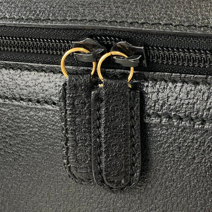 GUCCI Bamboo Leather Vanity bag Shoulder bag Black Vintage Old GUCCI cinxv3