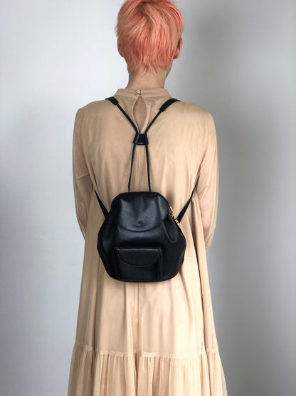 Christian Dior Logo Charm Backpack Black Vintage i8y5w2