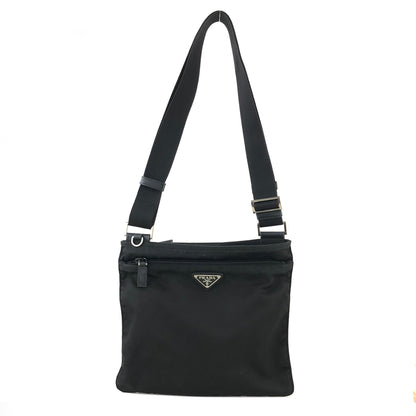 PRADA Triangle Logo Nylon Shoulder Bag Black Vintage Old sv54k4