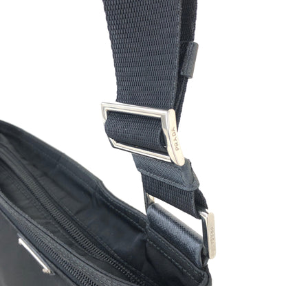 PRADA Triangle Logo Nylon Shoulder Bag Black Vintage Old sv54k4