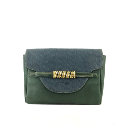 LOEWE Velazquez Clutch bag Green Vintage Old 6kxby7