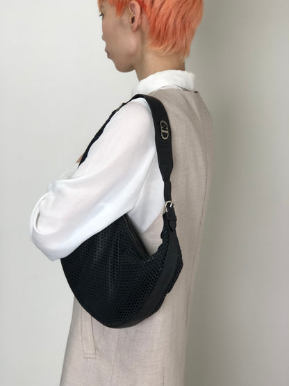 Christian Dior CD Logo Shoulder bag Hobobag Black Vintage psjdu3